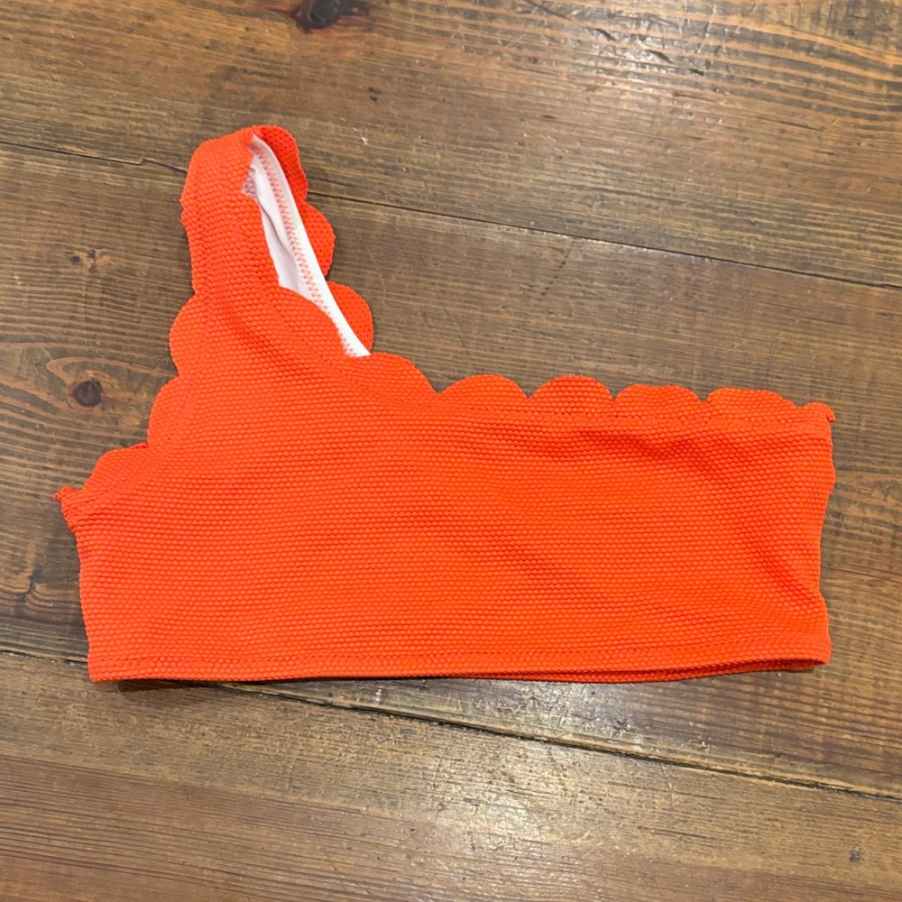 Old Navy Vibrant Orange Scalloped Bikini Top and bottoms